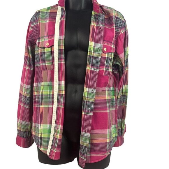 Polo Ralph Lauren Mens Roll Tab Sleeve Shirt Pink Plaid Large - Picture 9 of 12